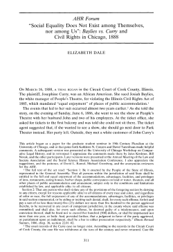 AHR Forum "Social Equality Does Not Exist among Themselves, nor