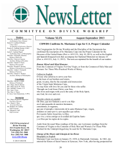 CDWDS Confirms St. Marianne Cope for US Proper Calendar