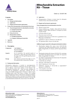 Mitochondria Extraction Kit &ndash; Tissue