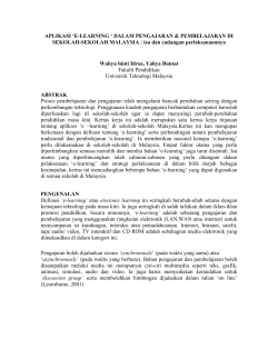 APLIKASI `E-LEARNING ` DALAM