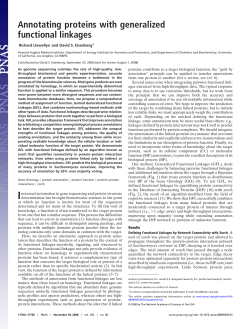Llewellyn, Annotating proteins with generalized, PNAS 2008