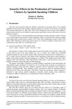 Sonority Effects in the Production of Consonant Clusters by Spanish