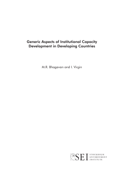 Generic Aspects of Institutional Capacity Development