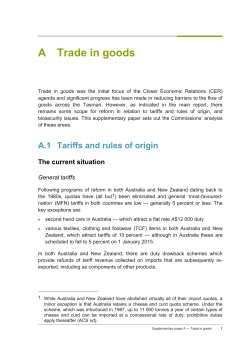 Supplementary Paper A Trade in goods