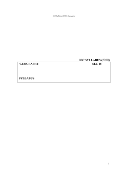SEC SYLLABUS (2018) GEOGRAPHY SEC 15 SYLLABUS