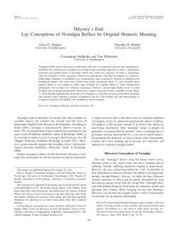 Odyssey`s End: Lay Conceptions of Nostalgia