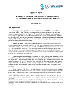 Rural Non-Farm Economy - Independent Evaluation Group