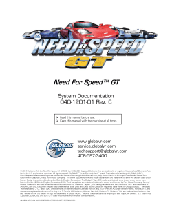 Need for Speed&trade; GT System Documentation