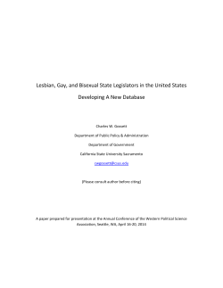 Lesbian, Gay, and Bisexual State Legislators in the United States