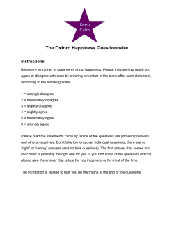 Oxford Happiness Questionnnaire ()