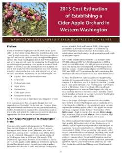 2013 Cost Estimation of Establishing a Cider Apple Orchard in