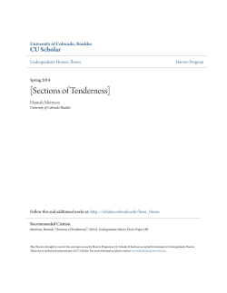 Sections of Tenderness - CU Scholar