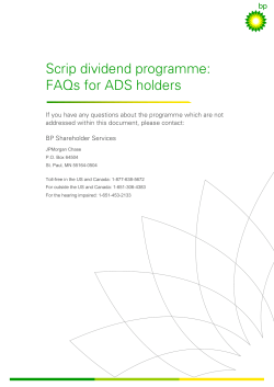 Scrip dividend programme: FAQs for ADS holders