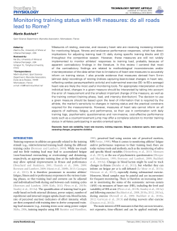 Monitoring training status with HR measures: do all roads lead to