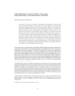 UNION RESPONSES TO NAFTA IN THE US AND CANADA
