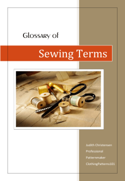 Sewing Terms - Clothing Patterns 101 Home Page