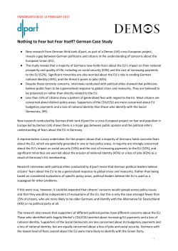 Nothing to Fear but Fear Itself? German Case Study