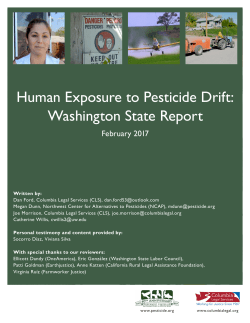 Human Exposure to Pesticide Drift: Washington State Report