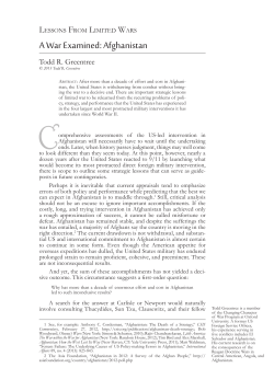A War Examined: Afghanistan - Strategic Studies Institute