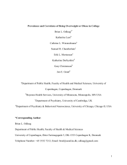 Prevalence and Correlates of Being Overweight or Obese in College
