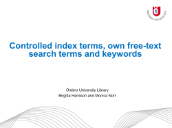 Controlled index terms, own free