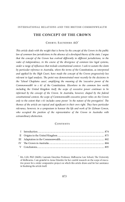 the concept of the crown - Melbourne Law School