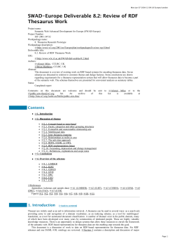 SWAD-Europe Deliverable 8.2: Review of RDF Thesaurus Work