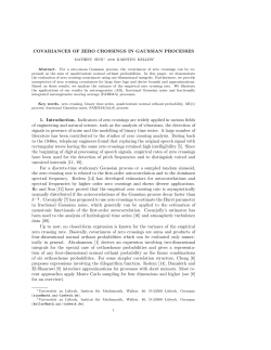 COVARIANCES OF ZERO CROSSINGS IN GAUSSIAN
