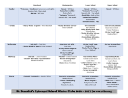 St. Benedict`s Episcopal School Winter Clubs 2016 &ndash; 2017 |www
