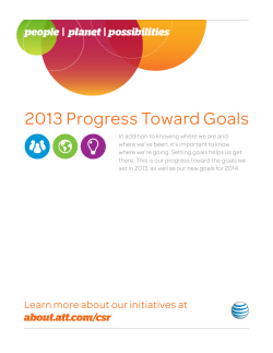 2013 Progress Towards Goals