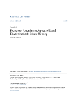 Fourteenth Amendment Aspects of Racial Discrimination in Private
