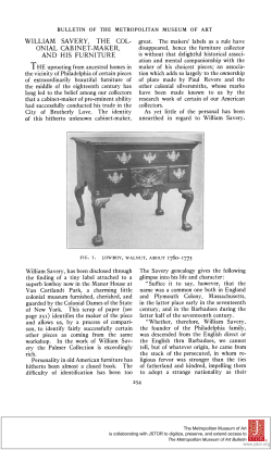william savery, the col- onial cabinet-maker, and his furniture