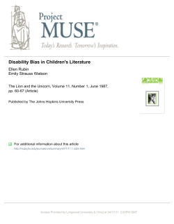Disability Bias in Children`s Literature