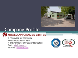Mitaso Profile - Mitaso Appliances Ltd