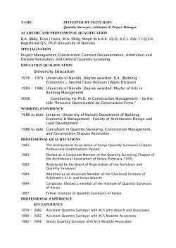 silverbill quantity surveyors - university of nairobi staff profiles