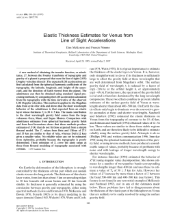 Elastic Thickness Estimates for Venus from Line of Sight Accelerations