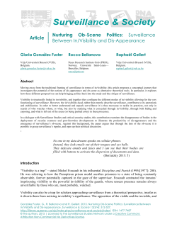 Article Nurturing Ob-Scene Politics: Surveillance Between In