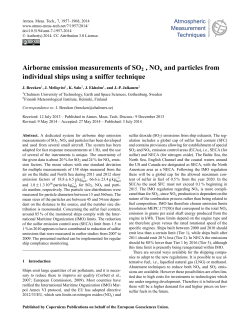 Airborne emission measurements of SO2 , NOx and particles from