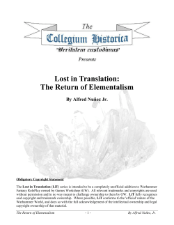Lost in Translation: The Return of Elementalism