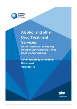 Alcohol and other Drug Treatment Services Commissioning Intentions