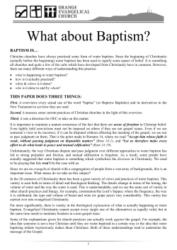 Baptism is&hellip; - Orange Evangelical Church