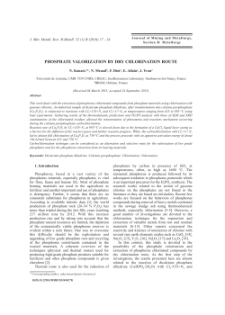 Phosphate valorization by dry chlorination route