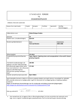 standard forside til eksamensopgaver