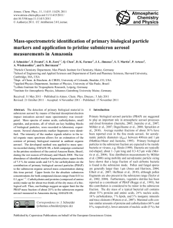 Mass-spectrometric identification of primary biological particle
