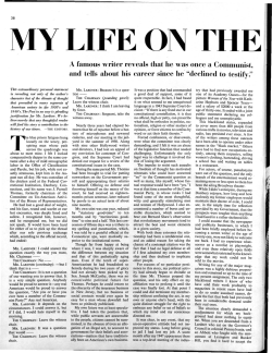 A famous writer reveals that he was once a Communist, and teIJs