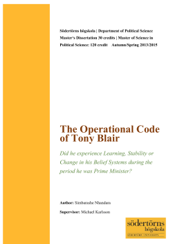 The Operational Code of Tony Blair