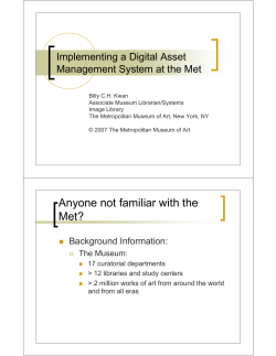 Implementing a Digital Asset Managment System at the