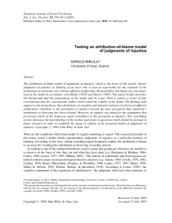 Testing an attribution-of-blame model of judgments of injustice