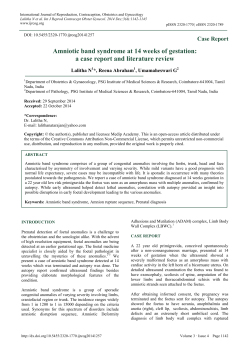 Amniotic band syndrome at 14 weeks of gestation