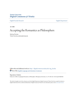 Accepting the Romantics as Philosophers